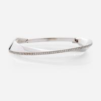 A Contemporary 14K White Gold and Diamond Bracelet