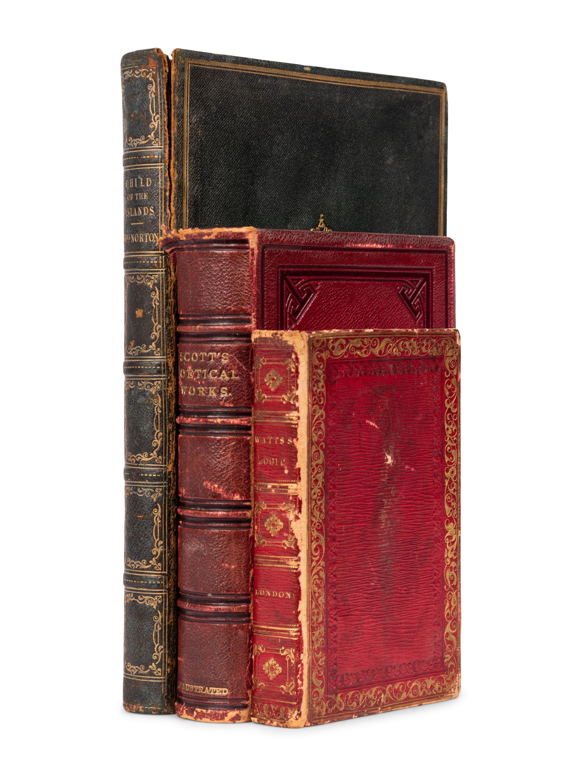 [FORE-EDGE PAINTING]. [FORE-EDGE PAINTING]. A group of 3 books with FORE-EDGE PAINTINGS depicting scenes of the English countryside and manor houses, comprising: