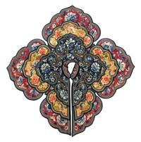 An Embroidered Silk Cloud Collar 19TH CENTURY Width overall 45 inches. — 19TH CENTURY