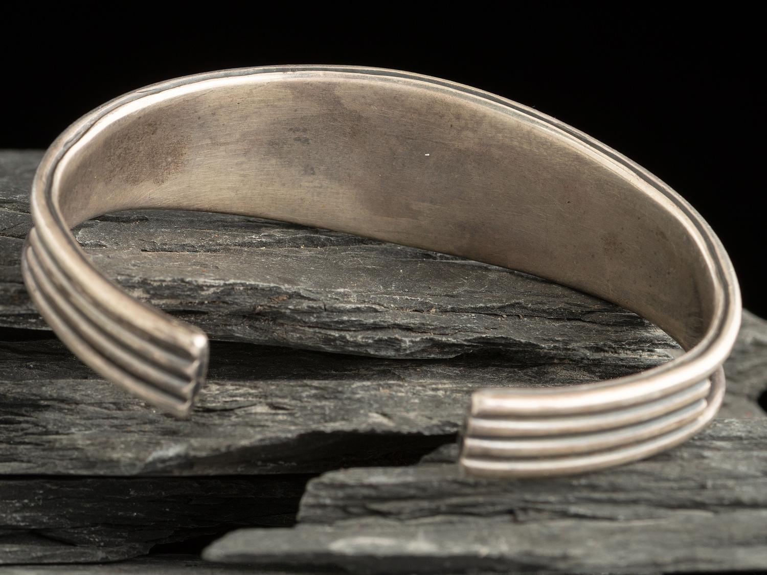 Navajo Silver and Persian Turquoise Cuff Bracelet