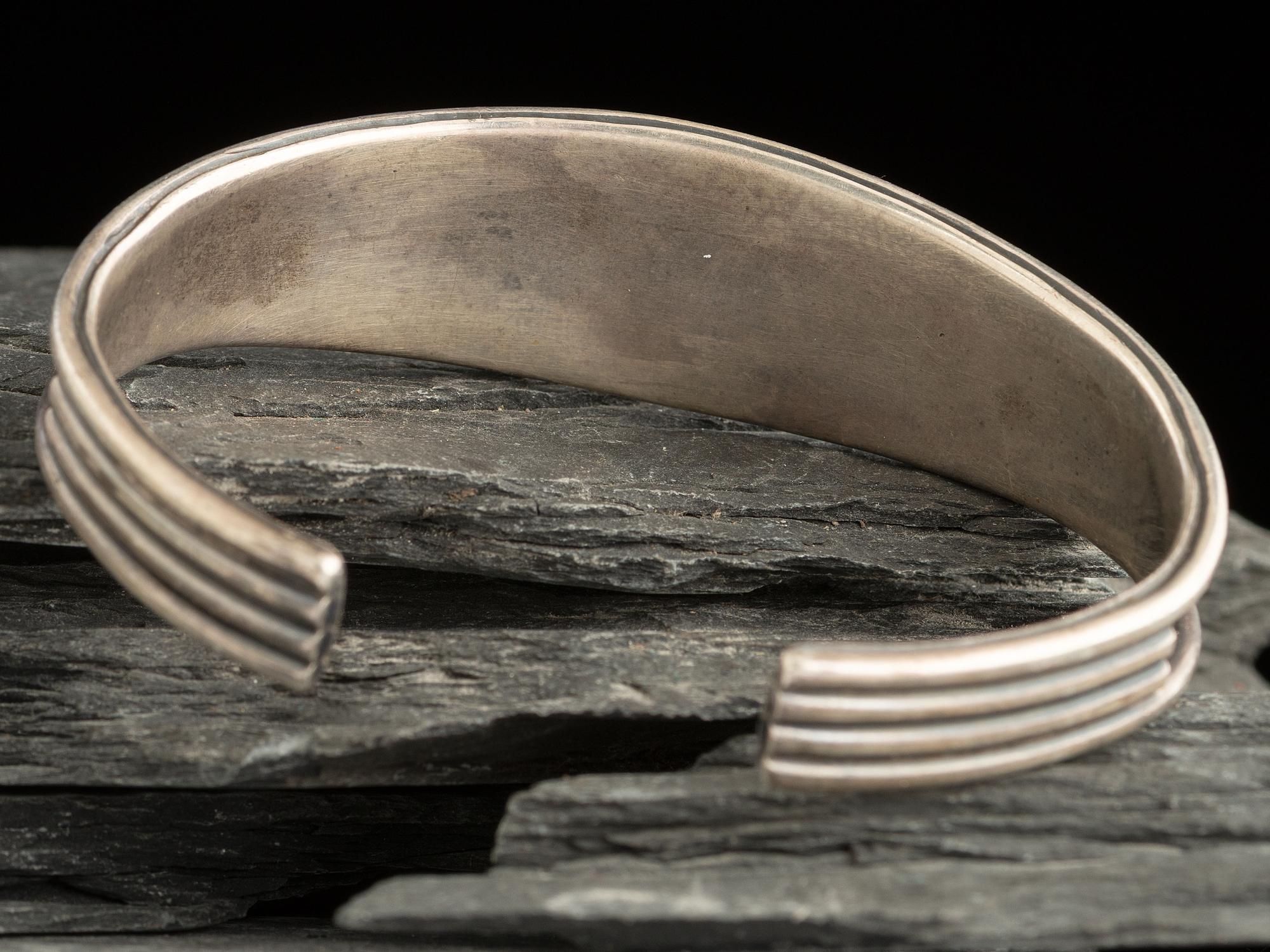Navajo Silver and Persian Turquoise Cuff Bracelet