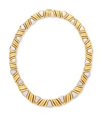 BICOLOR GOLD AND DIAMOND COLLAR NECKLACE