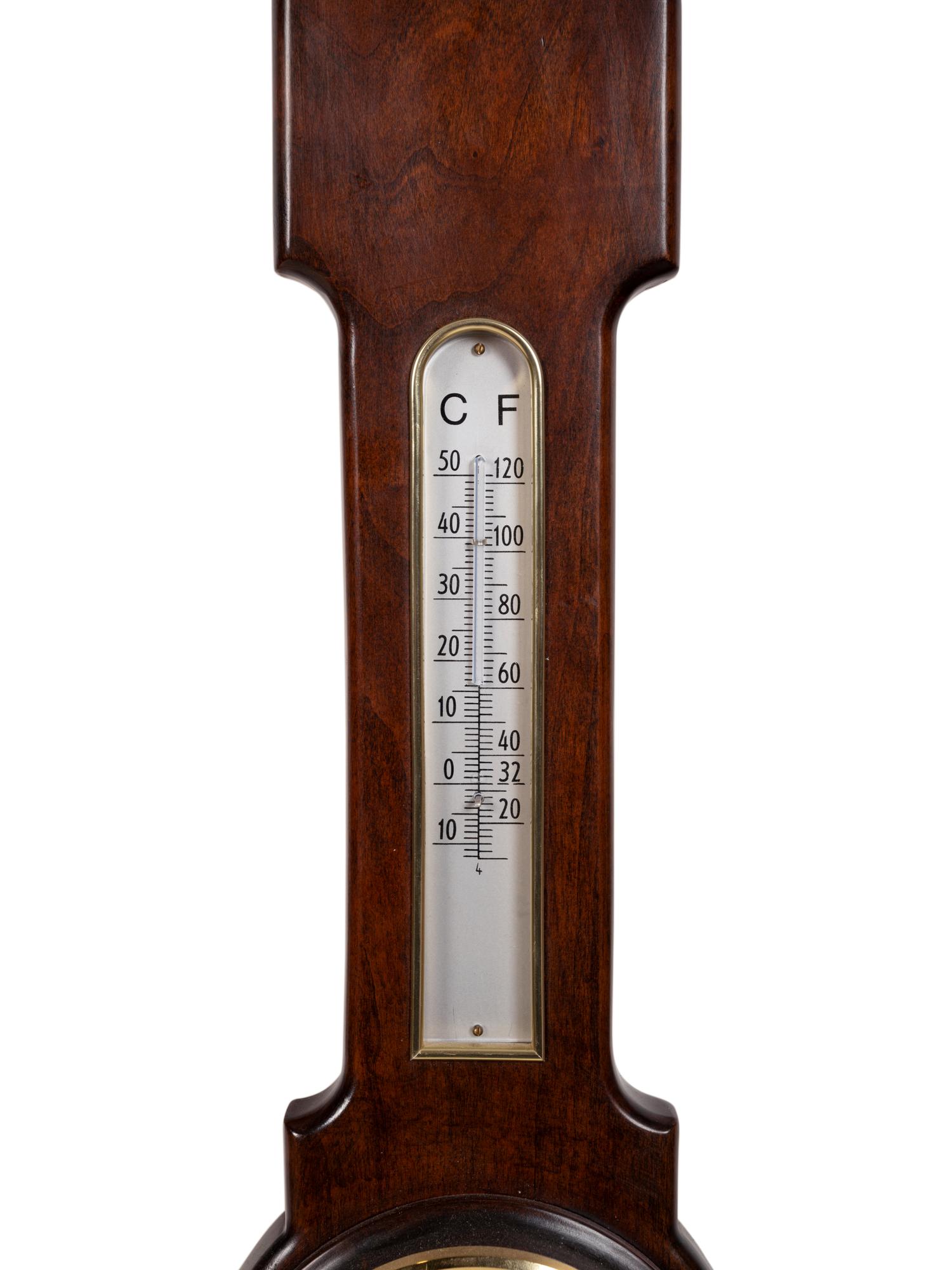 An Admiral Fitzroy Mahogany Barometer and a Modern English Mahogany Clock with Barometer