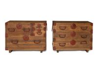 A Pair of Meiji Era Raw Pine Ko Tansu Chests