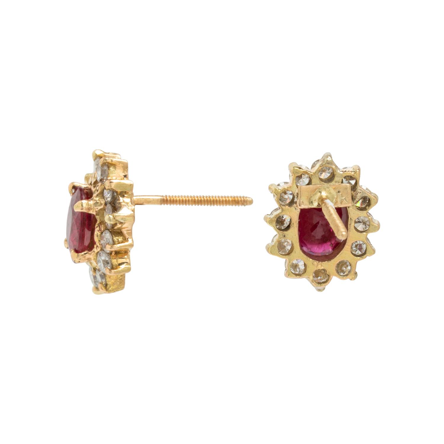 Composite Gemstone, Diamond, and Yellow Gold Earrings