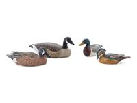 A Group of Carved and Polychromed Painted Artist Duck Decoys