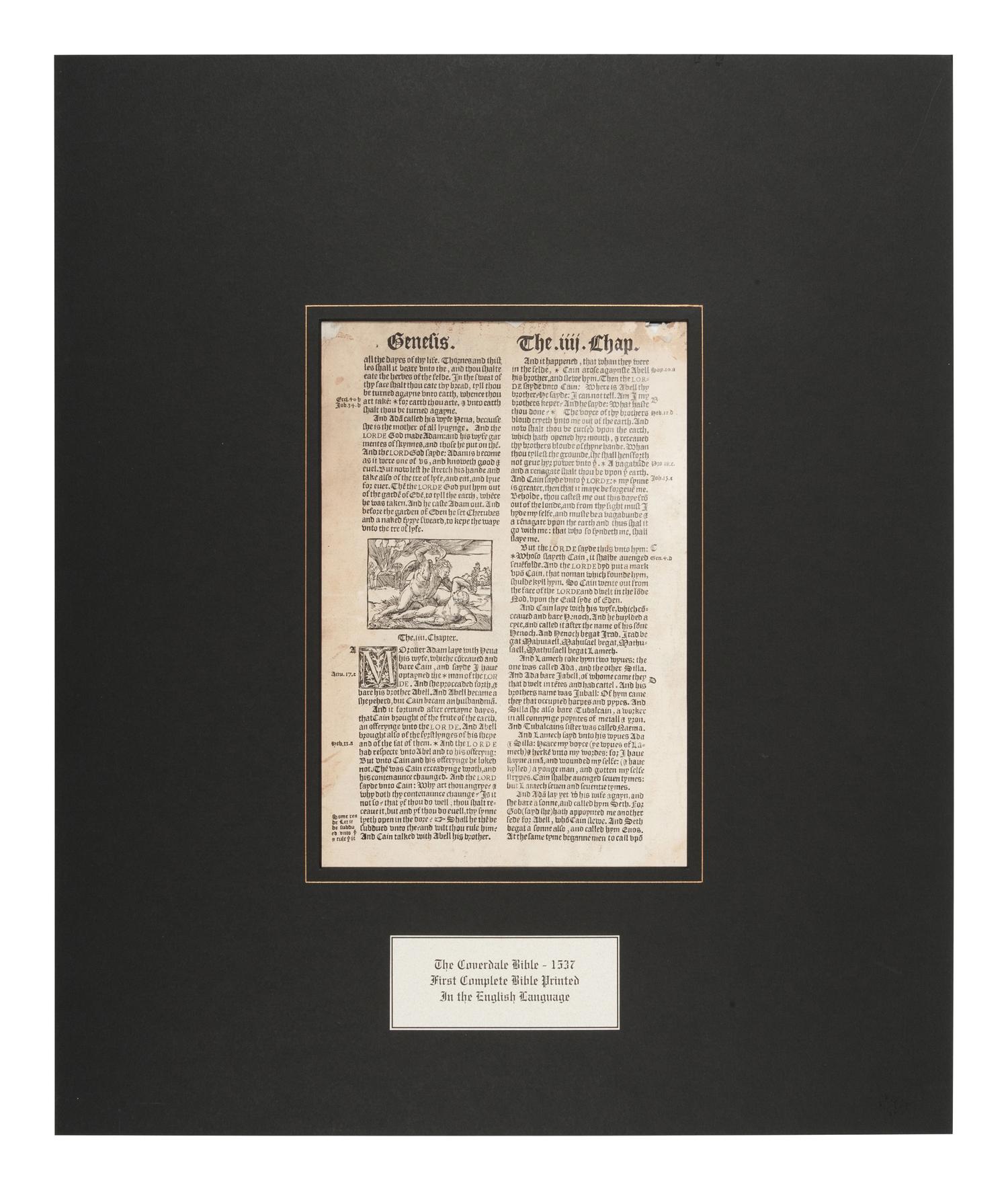 [BIBLE LEAVES - ENGLISH - 16TH CENTURY]. A group of 9 Bible leaves in English, comprising: