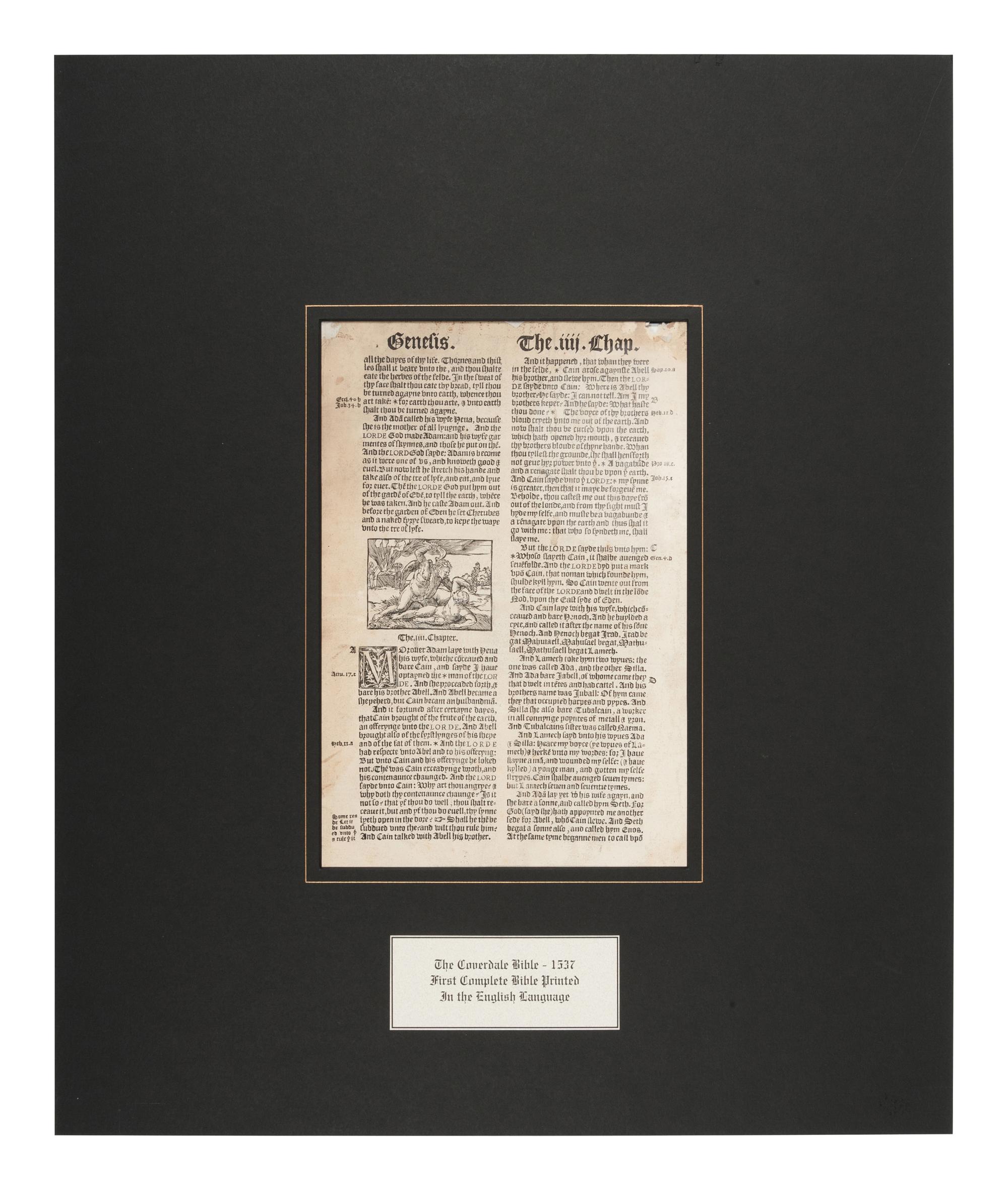 [BIBLE LEAVES - ENGLISH - 16TH CENTURY]. A group of 9 Bible leaves in English, comprising: