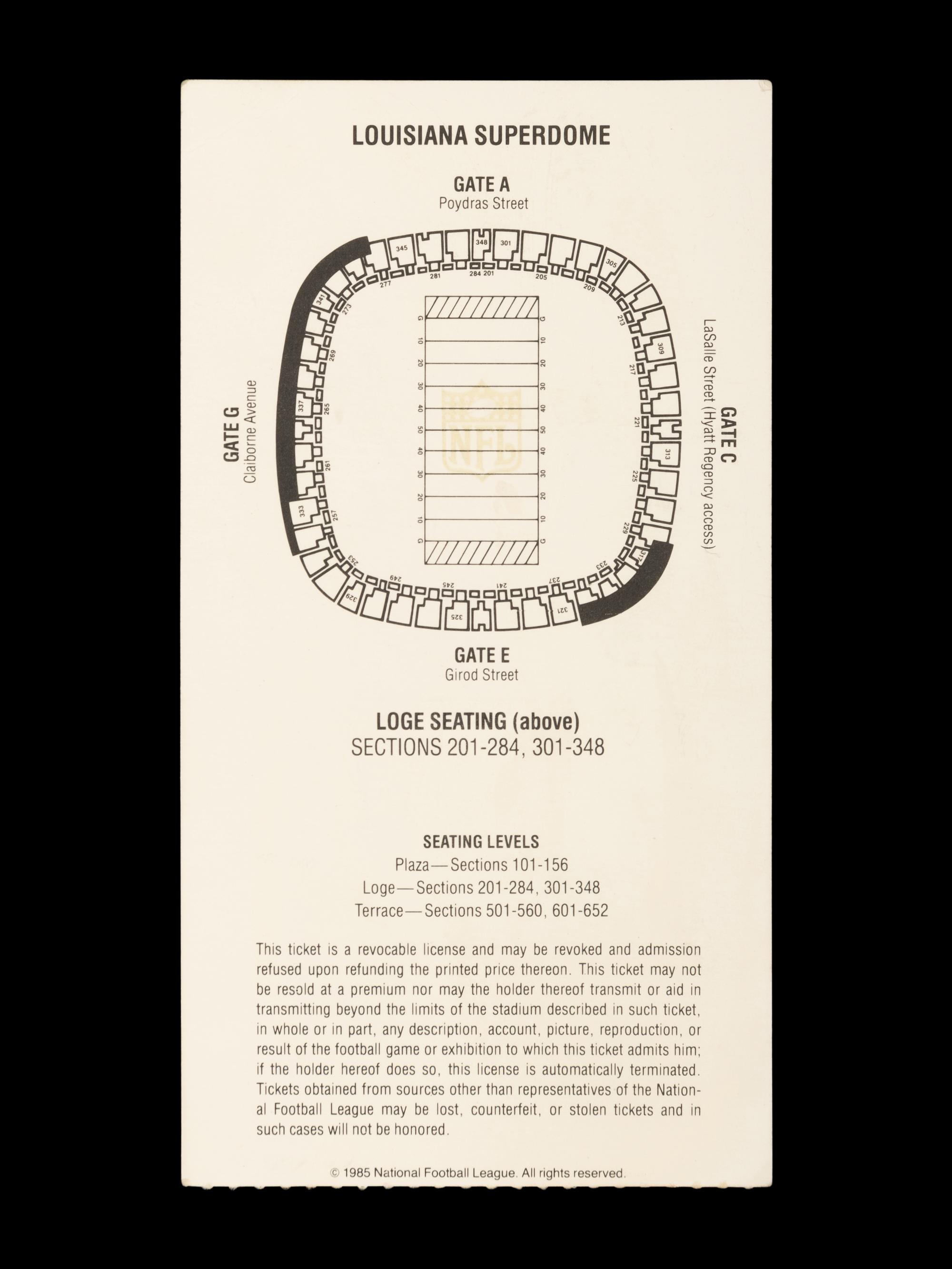 A January 26, 1986 Chicago Bears Super Bowl XX Ticket Stub (Bears 46, Patriots 10)