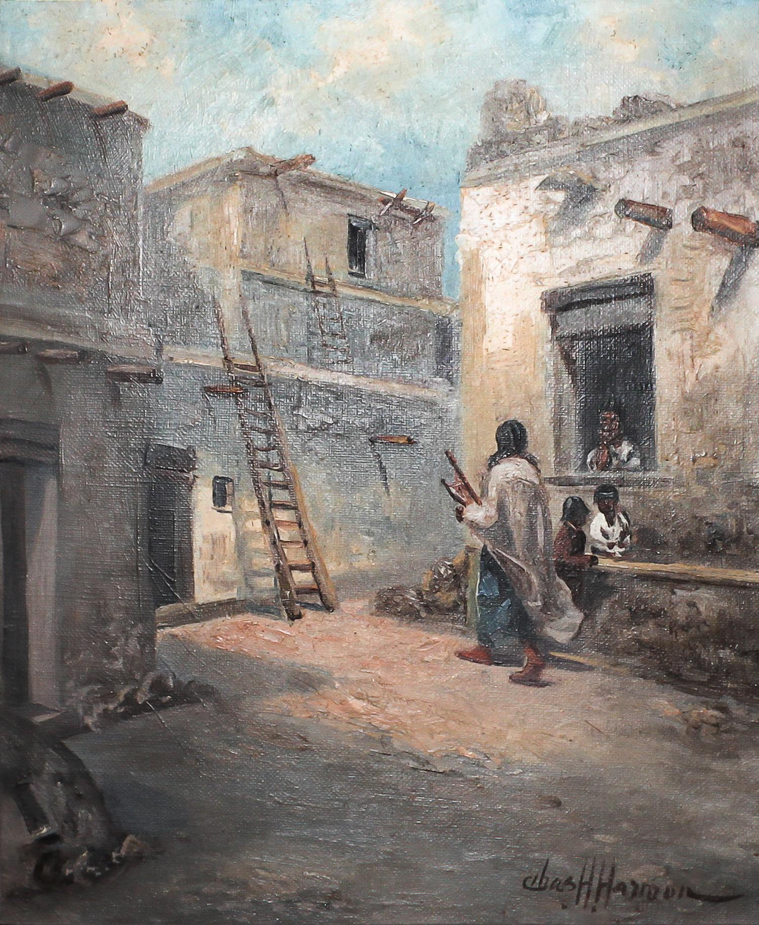 Charles Henry Harmon, (American, 1859-1936), Pueblo Scene