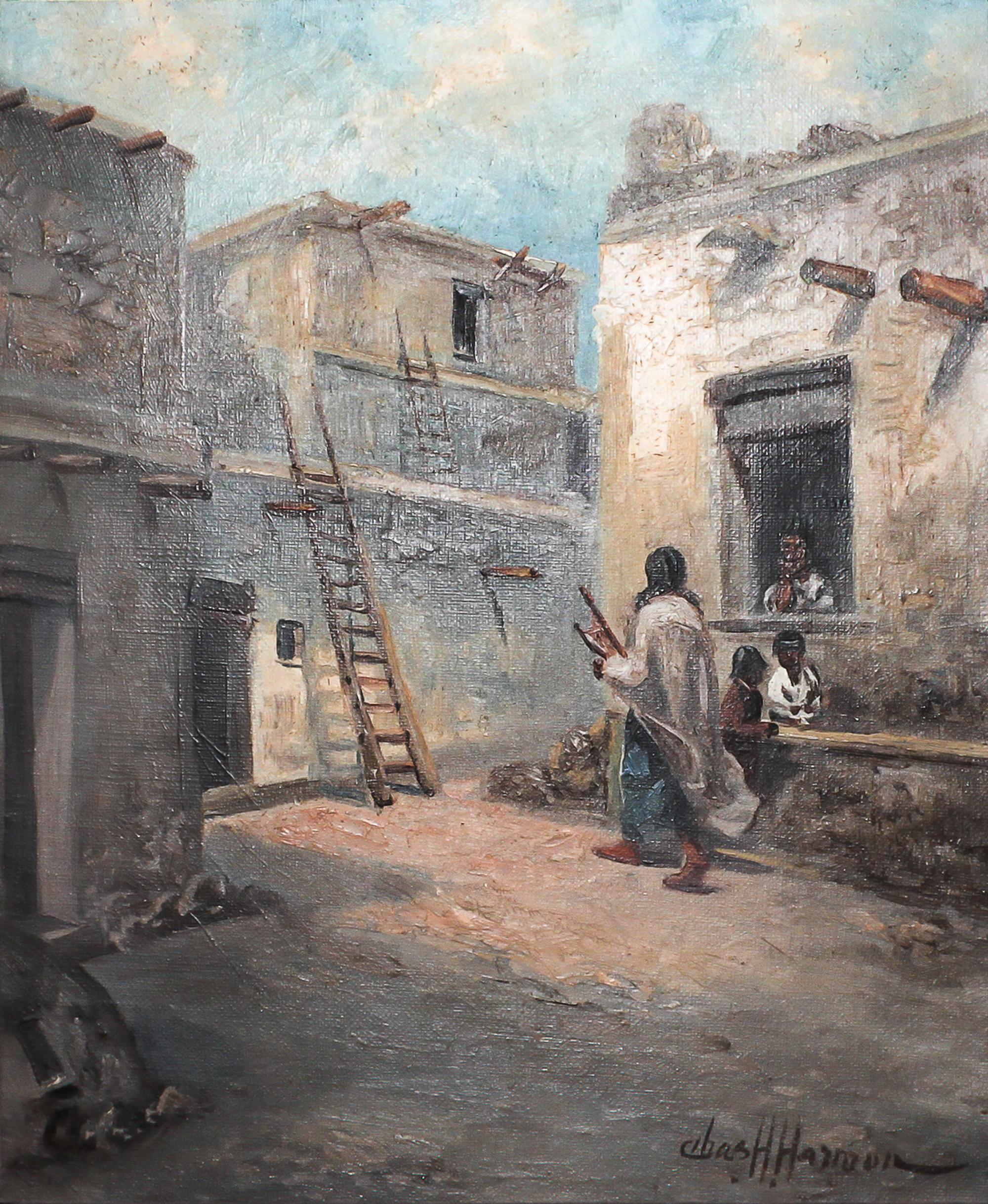 Charles Henry Harmon, (American, 1859-1936), Pueblo Scene
