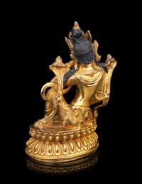 A Sino-Tibetan Gilt Bronze Figure of a Seated Tara