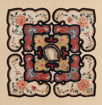 Three Chinese Embroidered Silk Lady's Collars, Yunjian, 19th Century — 晚清 雲肩三種