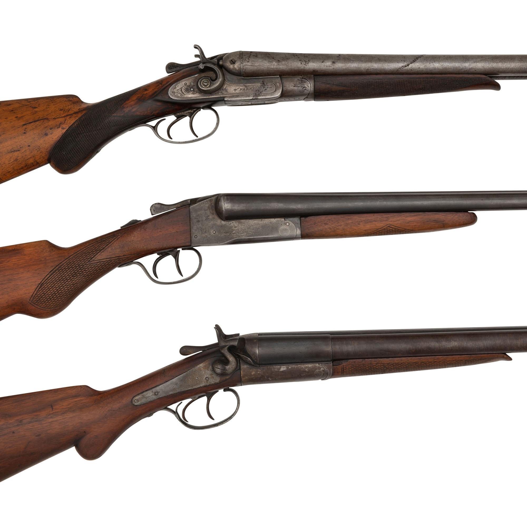 ** Lot of 3 SxS Shotguns Including: T. Parker, Lefever, H. Pieper