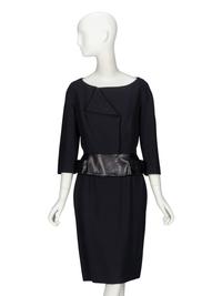 Christian Dior, Leather-Trim Skirt Suit