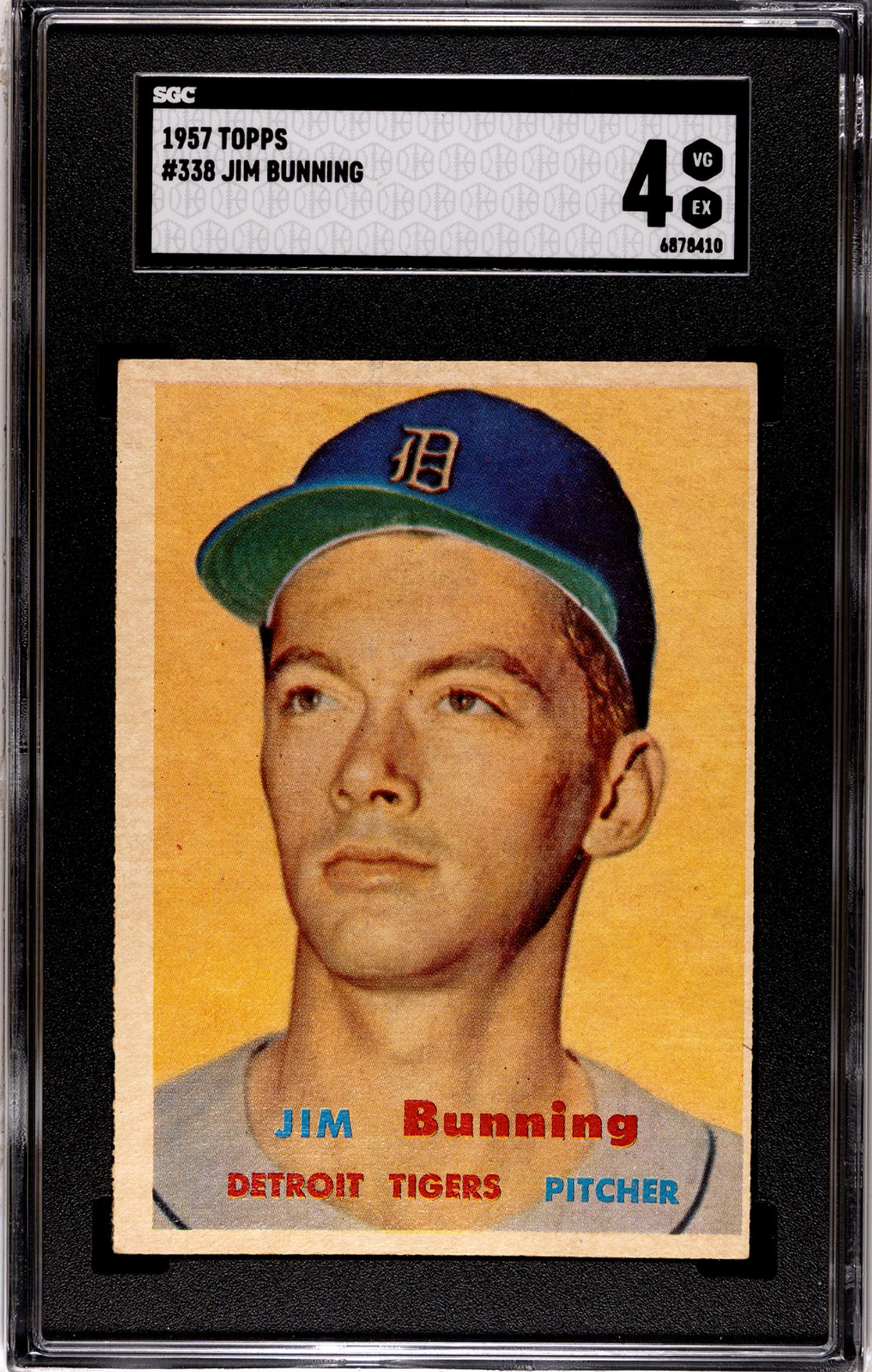 A Group of 1957 Topps Sandy Koufax, Don Drysdale and Jim Bunning Baseball Cards No. 338 (SGC 4 VG-EX)