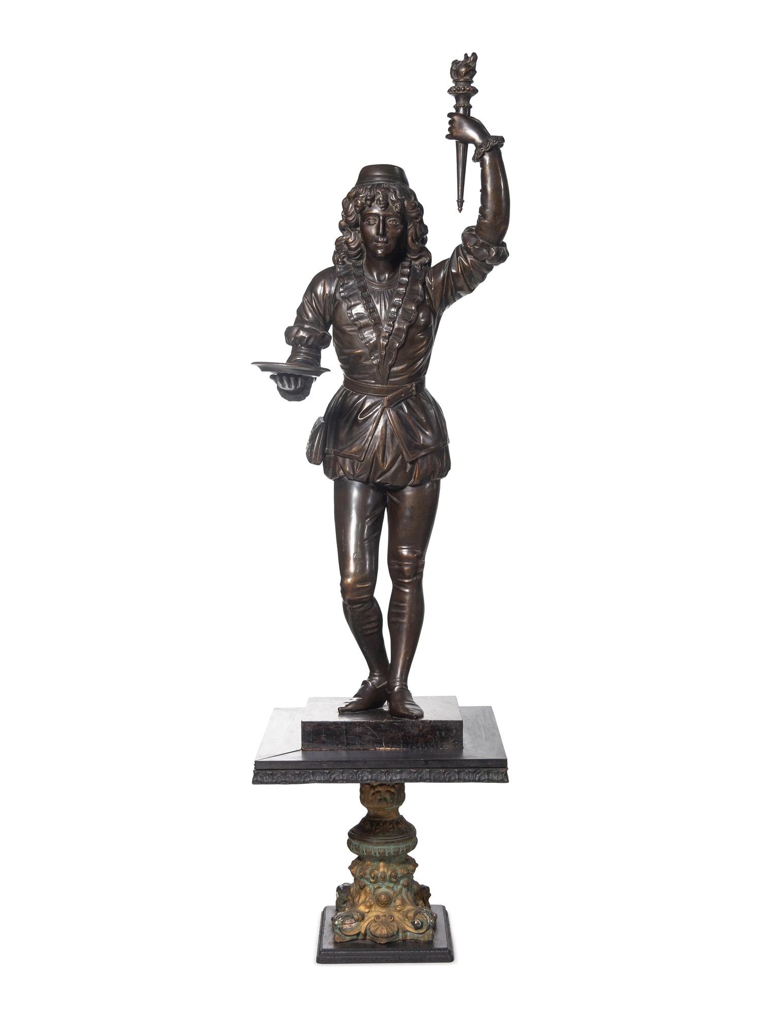 An Italian Carved and Stained Figure of a Page Boy in the Manner of Valentino Besarel