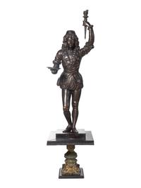 An Italian Carved and Stained Figure of a Page Boy in the Manner of Valentino Besarel