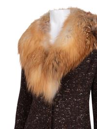 Christian Dior Tweed Skirt Ensemble with Fox Fur Collar, 1990-2000s
