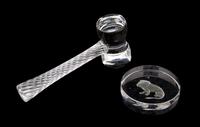 Two Pieces of Val St. Lambert Crystal Length of larger 8 3/4 inches. — 20TH CENTURY