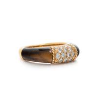 VAN CLEEF & ARPELS, YELLOW GOLD, DIAMOND AND TIGER'S EYE 'PHILIPPINE' RING