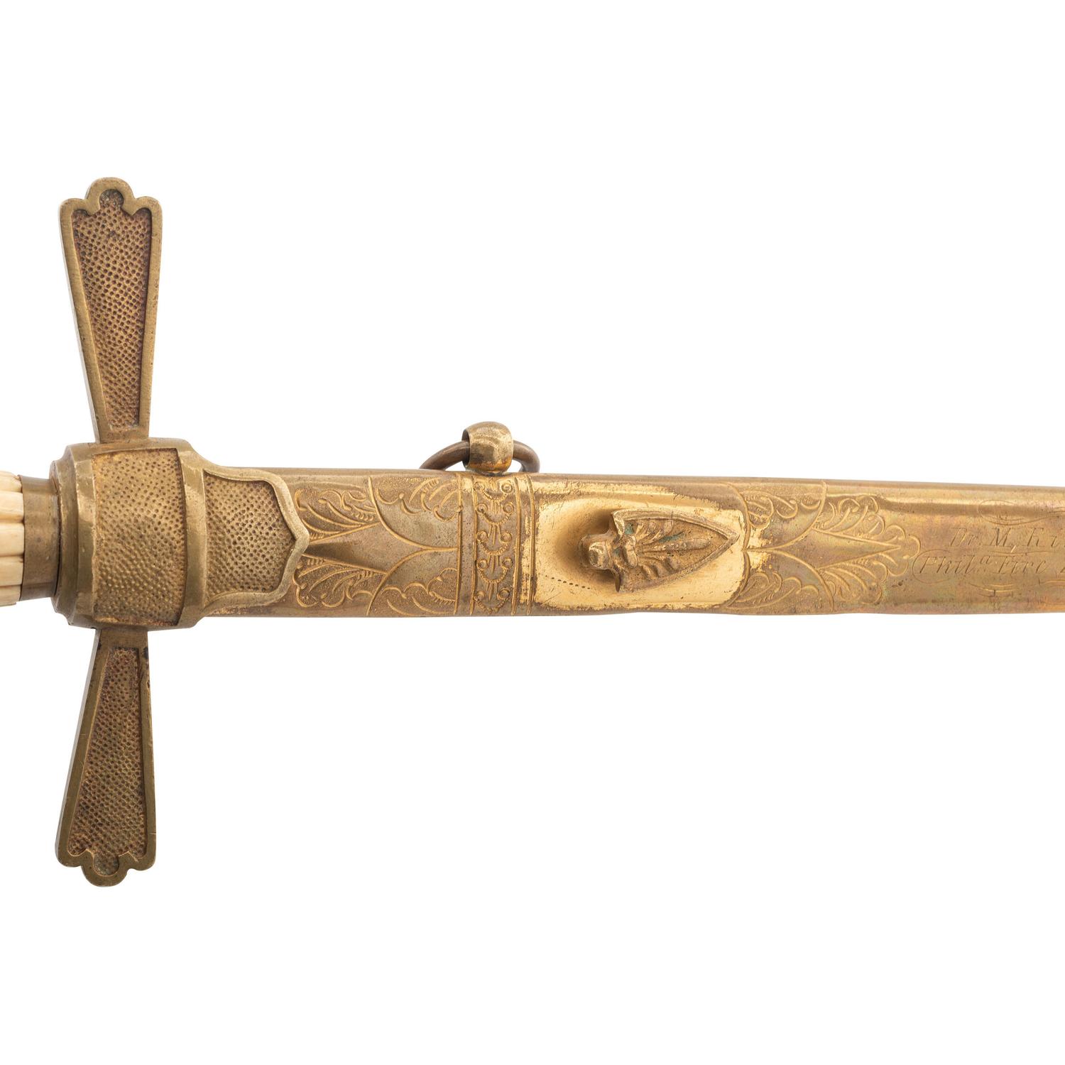 Presentation Horstmann Scabbard to Surgeon Martin Rizer, 72nd PA - Philadelphia Fire Zouaves with Militia Sword