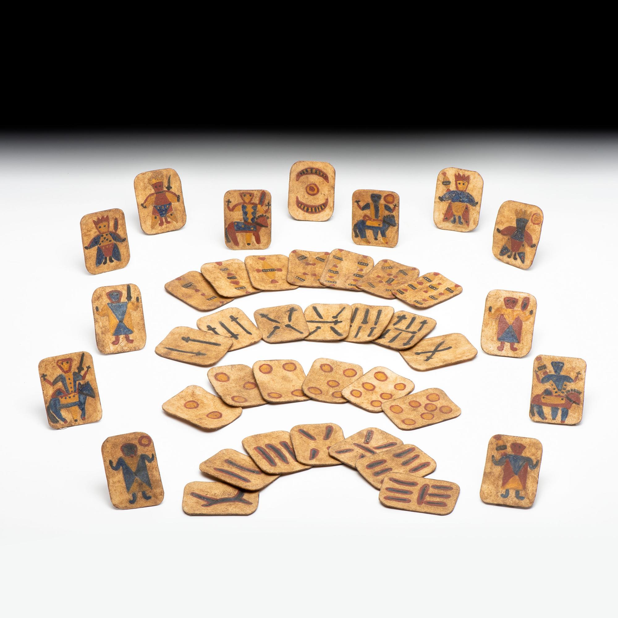 Apache Painted Rawhide Playing Cards