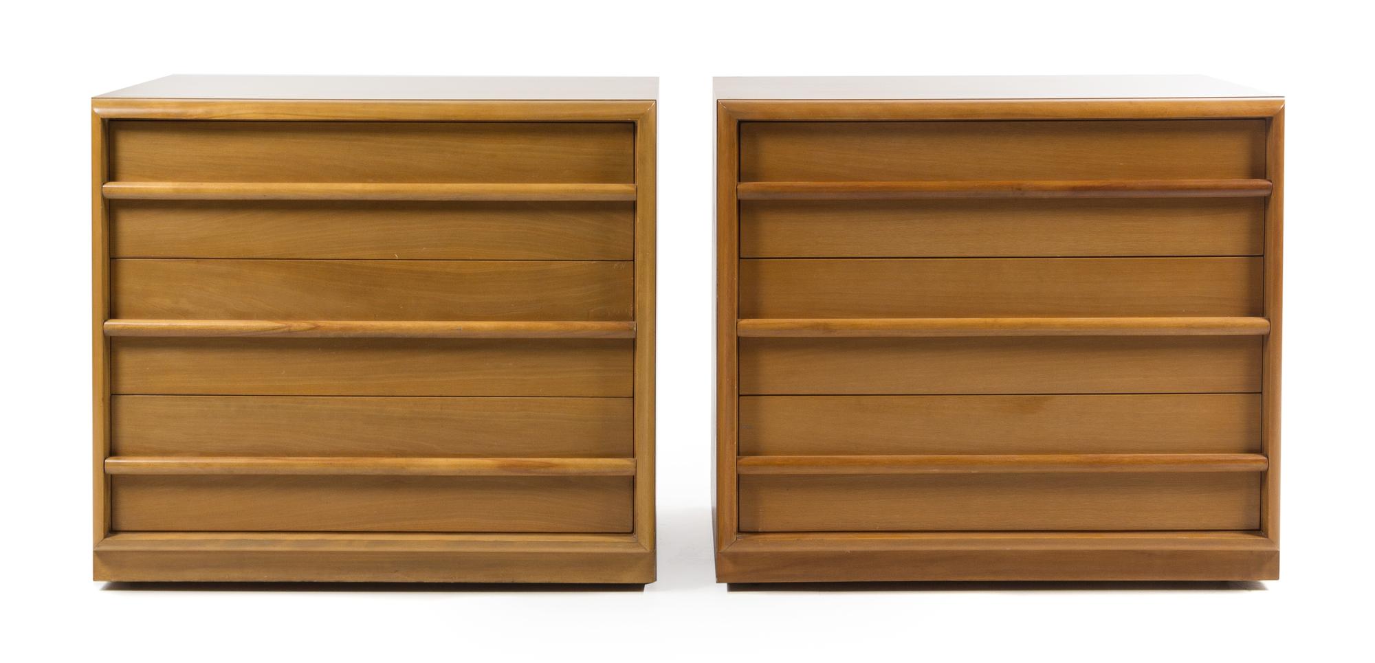 T.H. Robsjohn-Gibbings (English, 1905-1976), WIDDICOMB, 1950s, a pair of birch wood dressers