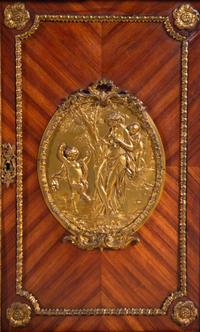 A Louis XVI Style Gilt Bronze Mounted Kingwood Marble-Top Cabinet by Befort Jeune (Mathieu Befort, 1813-1880)