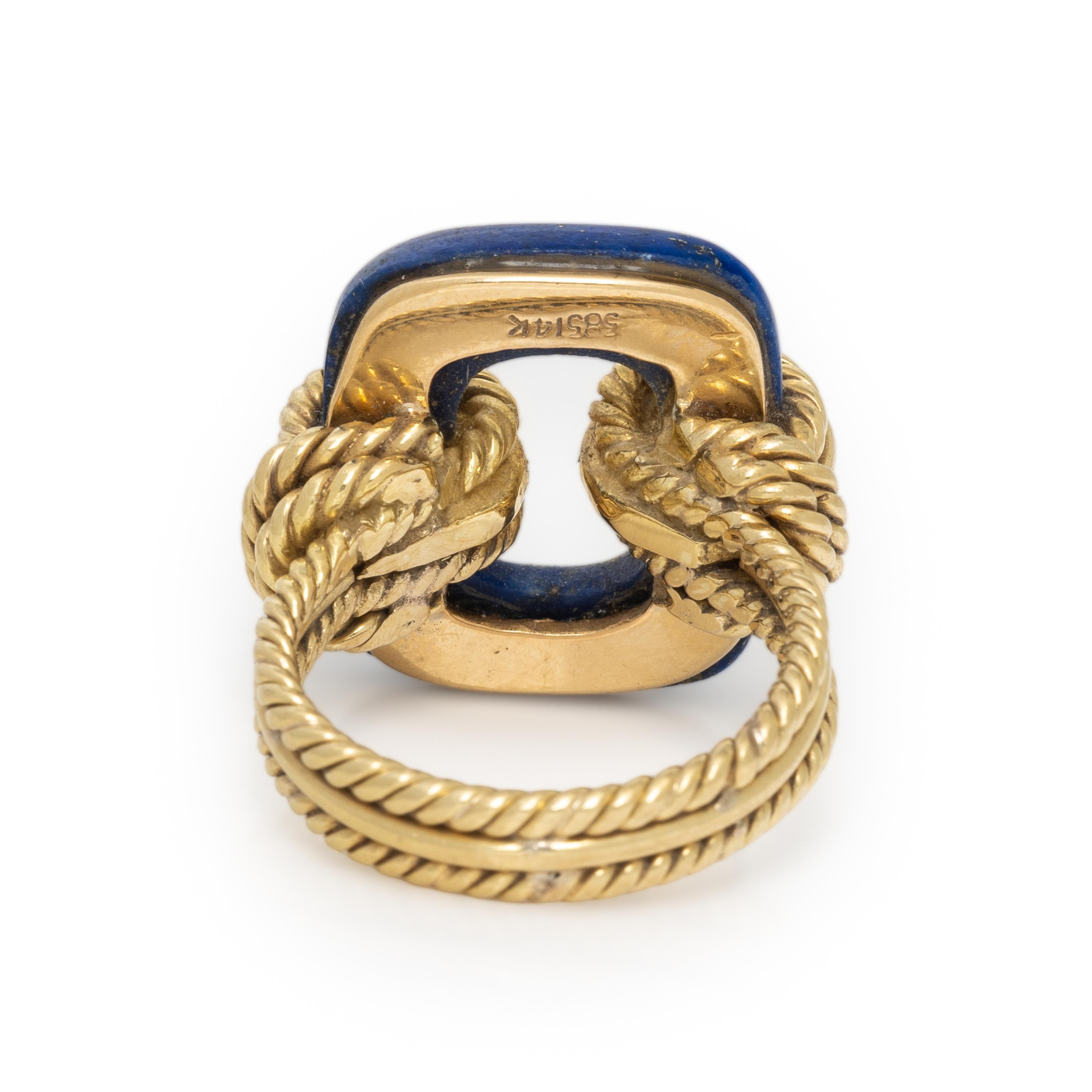 Lapis Lazuli and Yellow Gold Ring