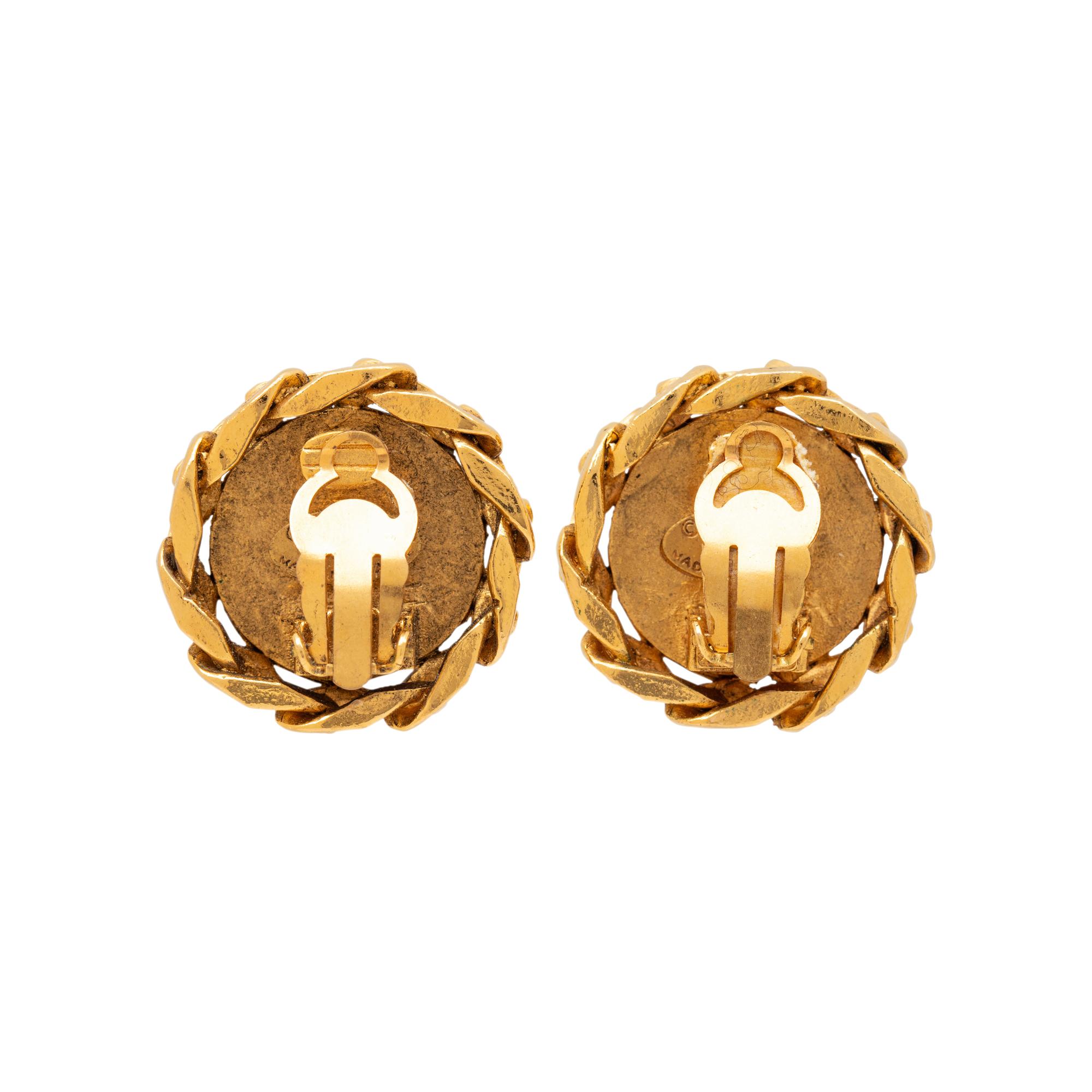 Chanel, Rhinestone-Studded CC Ear Clips