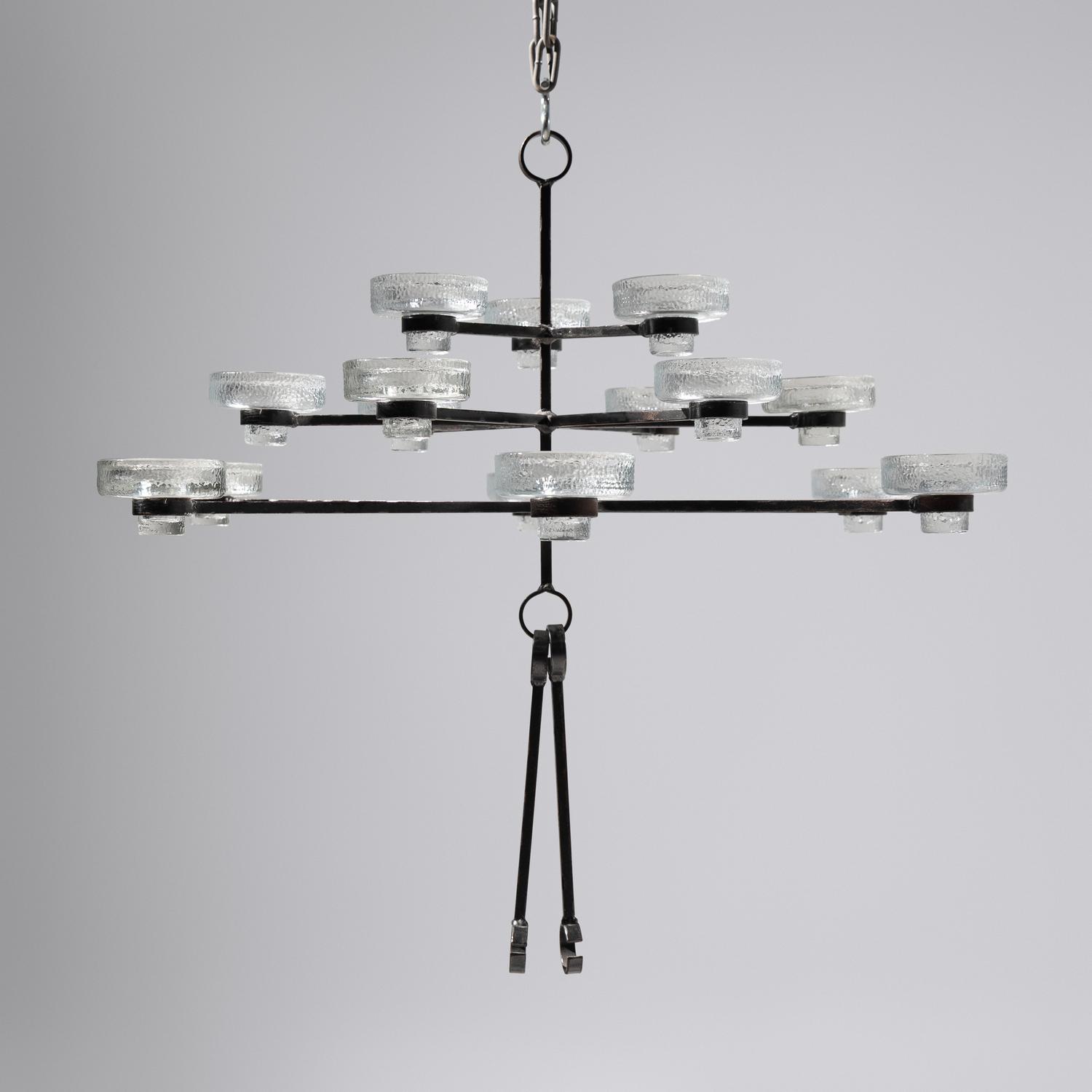15-light candle chandelier Kosta Boda, Sweden