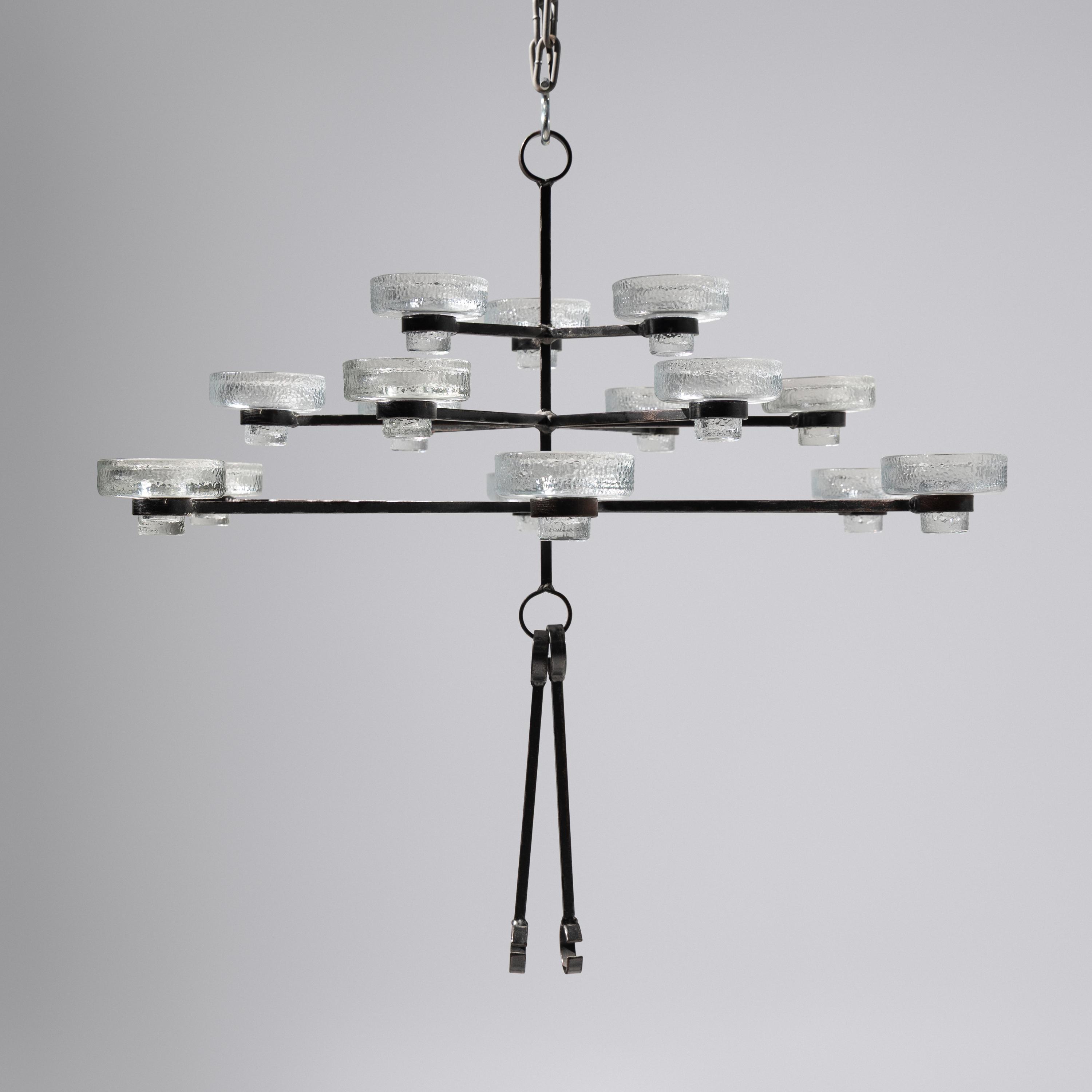 15-light candle chandelier Kosta Boda, Sweden