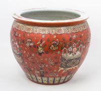 A Large Chinese Famille Rose Porcelain Jar Height 13 inches.