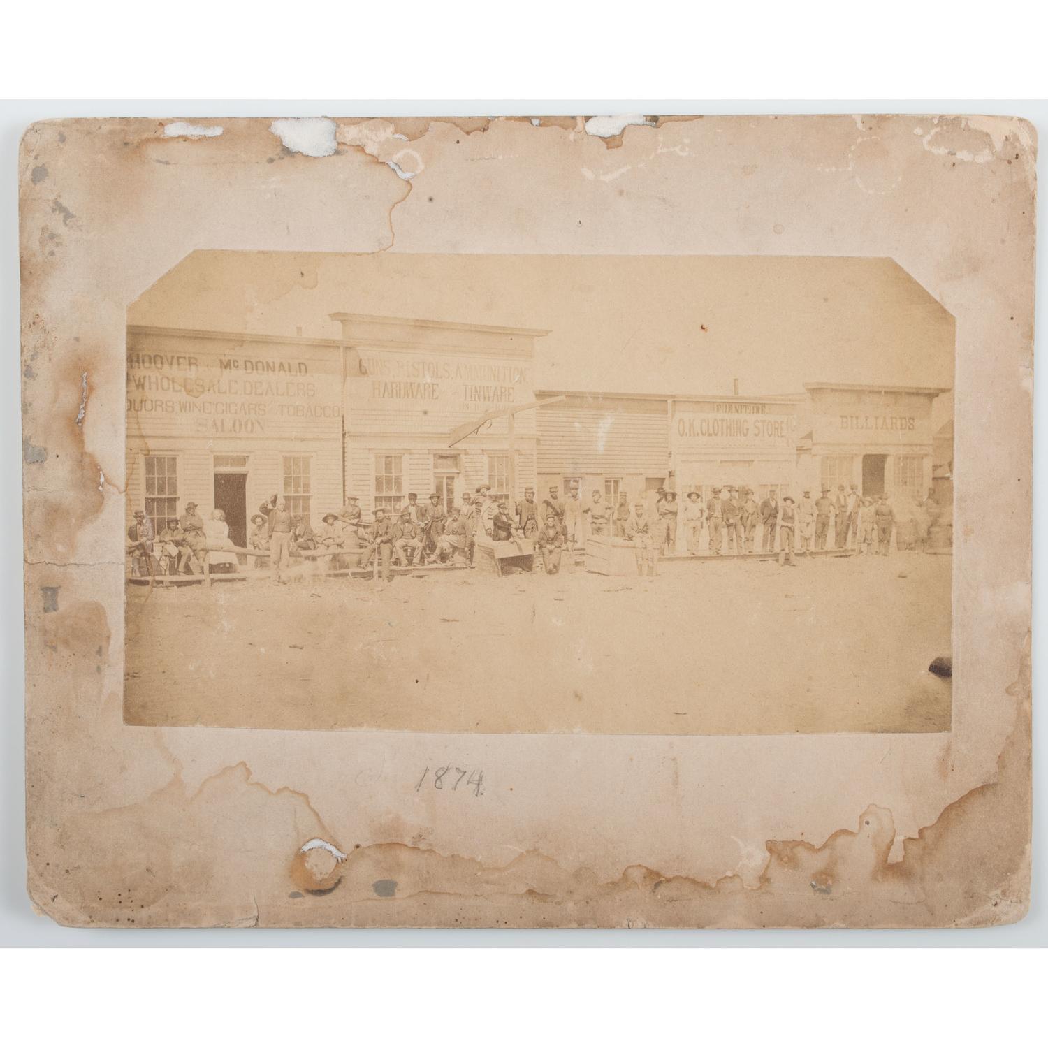 Dodge City, Kansas, Rare Albumen Photograph of Front Street