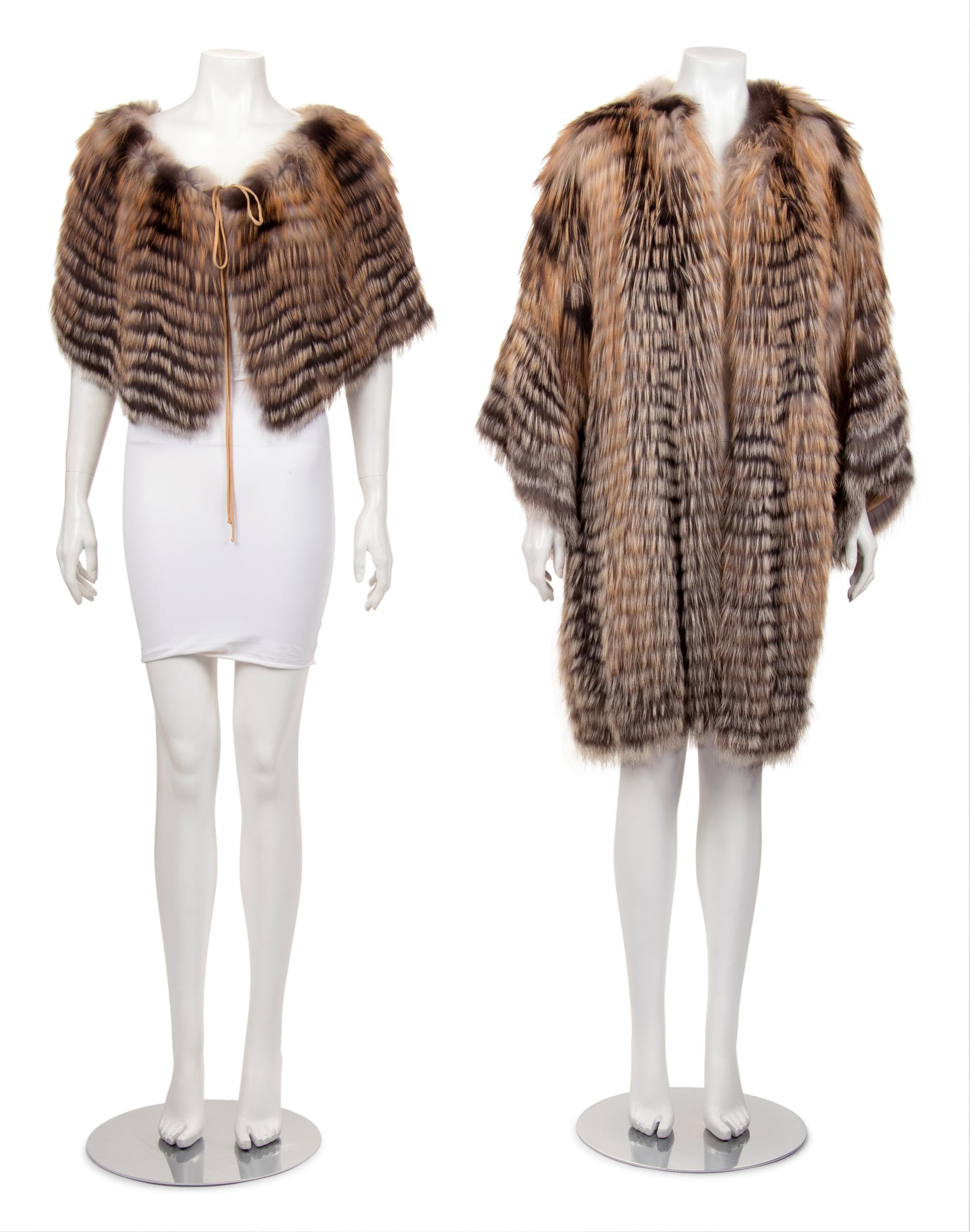 Oscar de la Renta Fox Fur Coat and Capelet, Fall 2006