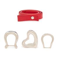 Elsa Peretti, Tiffany & Co,; Red Leather Belt & Three Silver Buckles