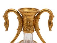 A Pair of French Gilt Bronze Mounted Cut Glass Decanters