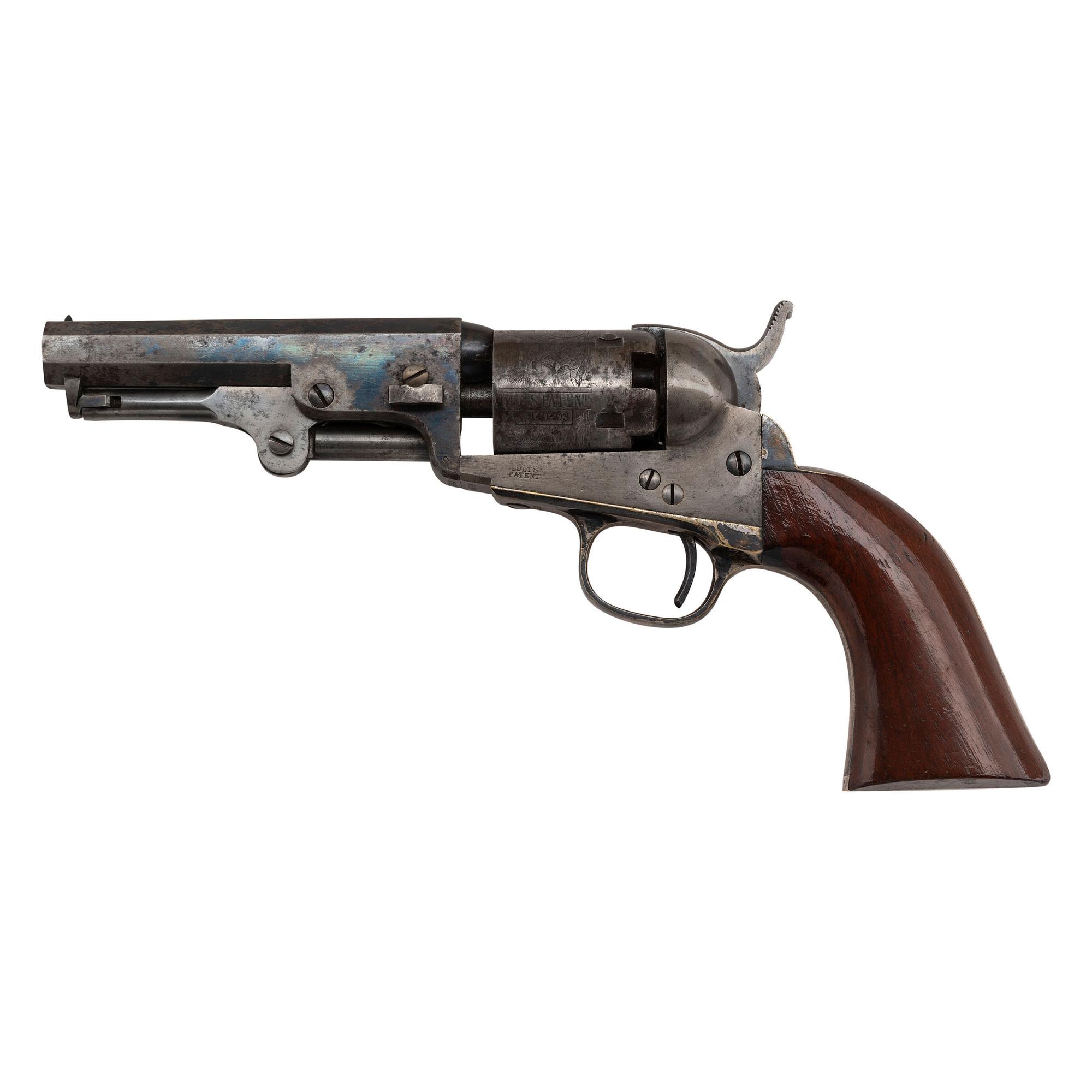 Inscribed Colt Model 1849 Pocket Revolver of Lt. Sprague S. Hill - 57th PA Infantry - Wounded at Gettysburg