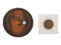 [EXONUMIA]. A group of Lincoln, John C. Frémont, Andrew Jackson, Ulysses Grant, and Civil War-related tokens and medals, comprising: