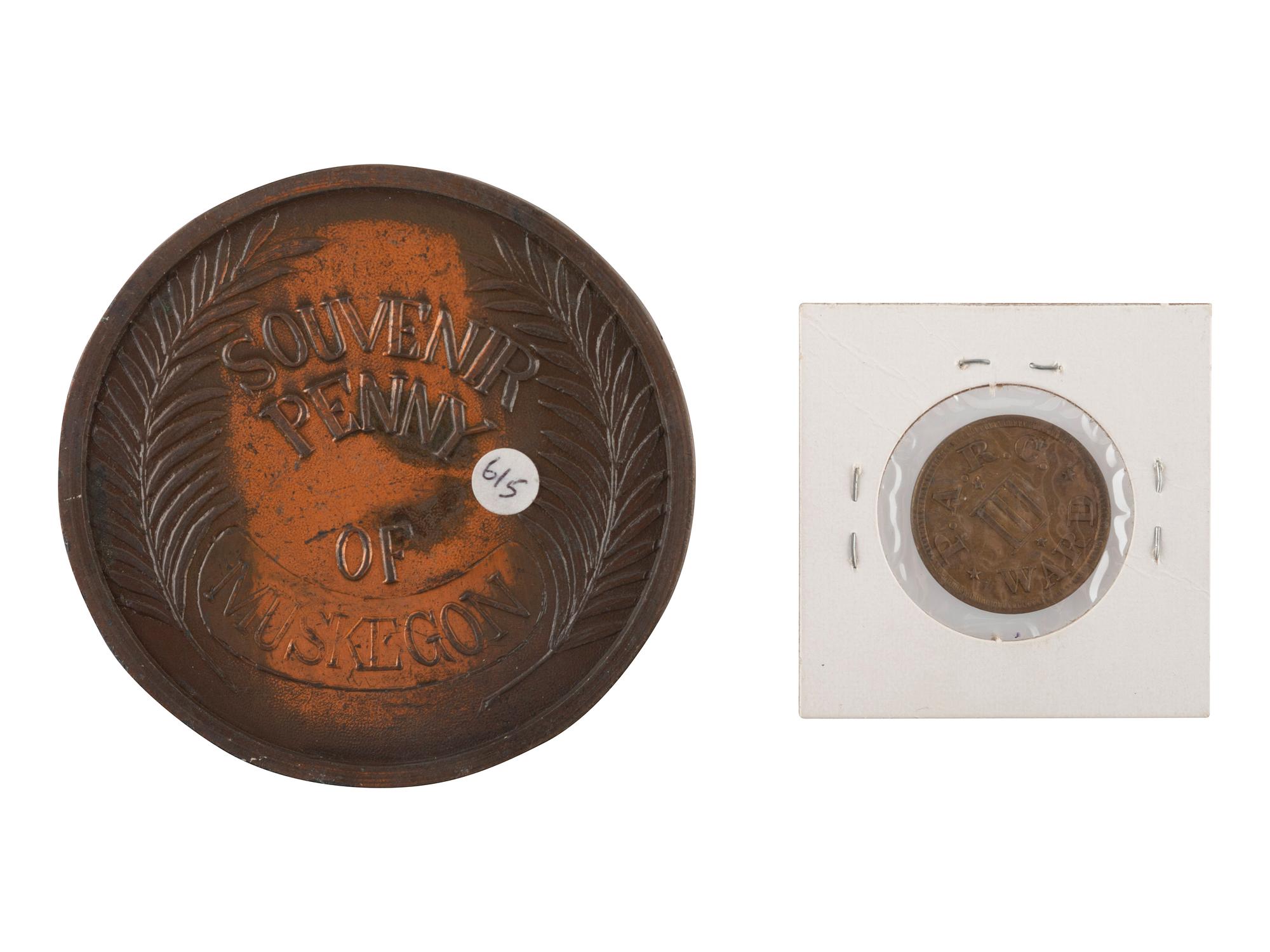 [EXONUMIA]. A group of Lincoln, John C. Frémont, Andrew Jackson, Ulysses Grant, and Civil War-related tokens and medals, comprising: