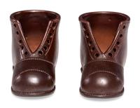 A Pair of Finely Crafted Glazed Pottery Shoes