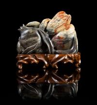 A Chinese Soapstone Carving 19TH/20TH CENTURY Width 4 1/4 inches. — 19TH/20TH CENTURY