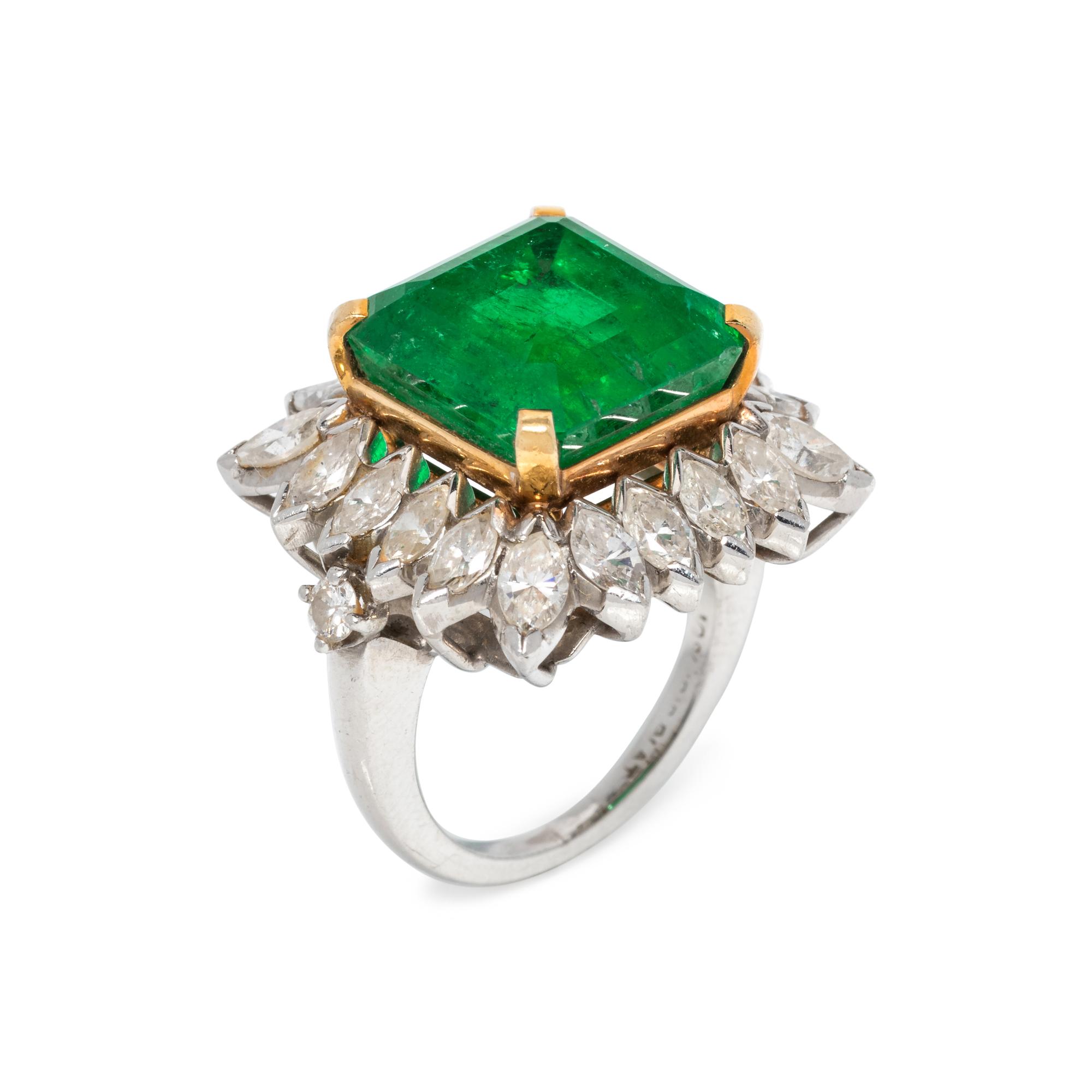 EMERALD AND DIAMOND RING