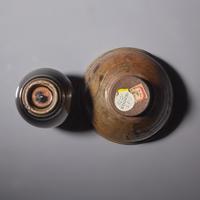 Two Chinese Dark Brown Glazed Wares, 19th Century and Earlier — 清中期及更早 醬釉罐及建盞一組