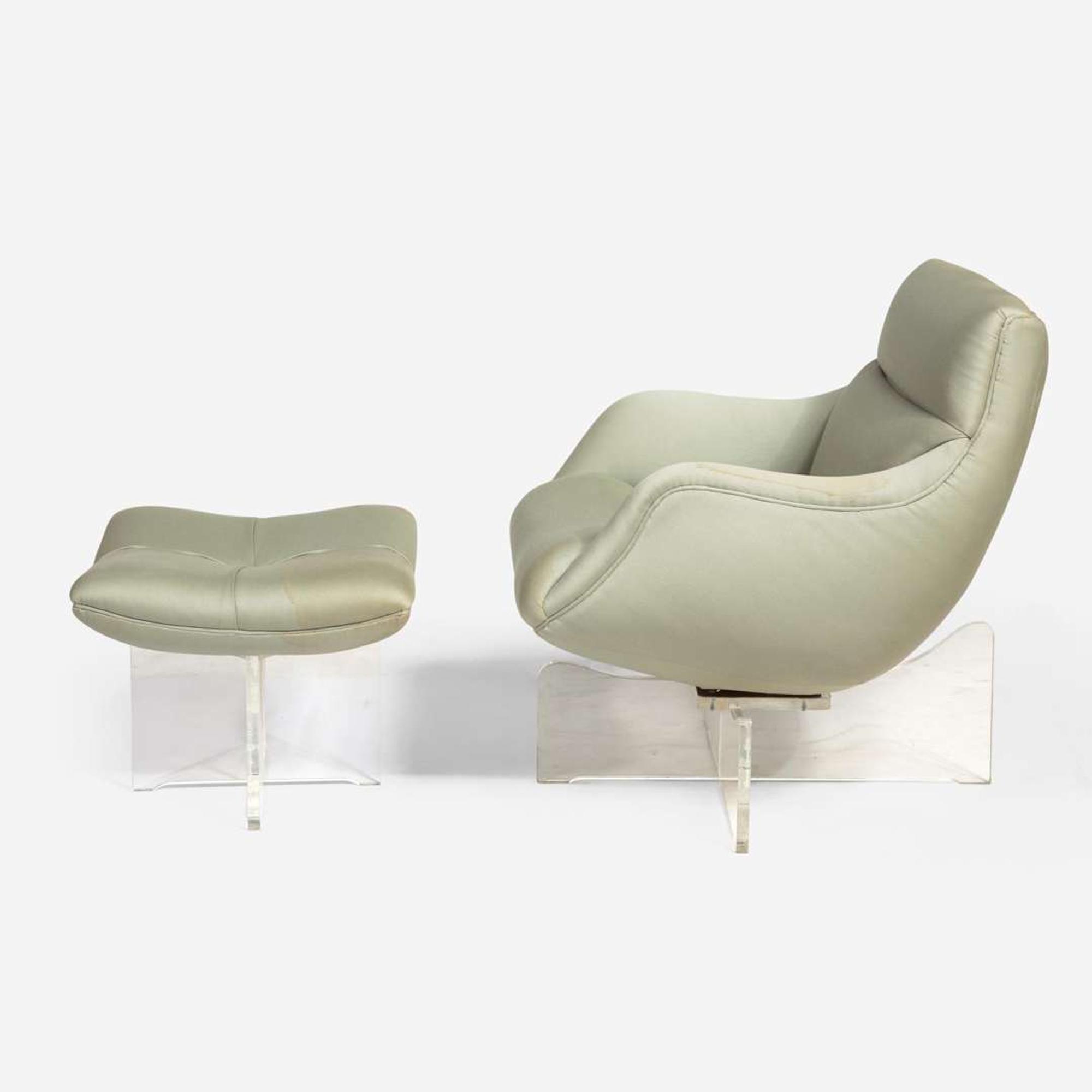 Vladimir Kagan (American, 1927-2016) Cosmos Lounge Chair and Ottoman, Models P112A and P7054, Vladimir Kagan Designs, Inc., Circa 1970