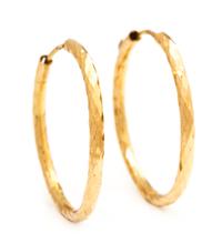 A Pair of Yellow Gold Hoop Earrings. 1.90 dwts.