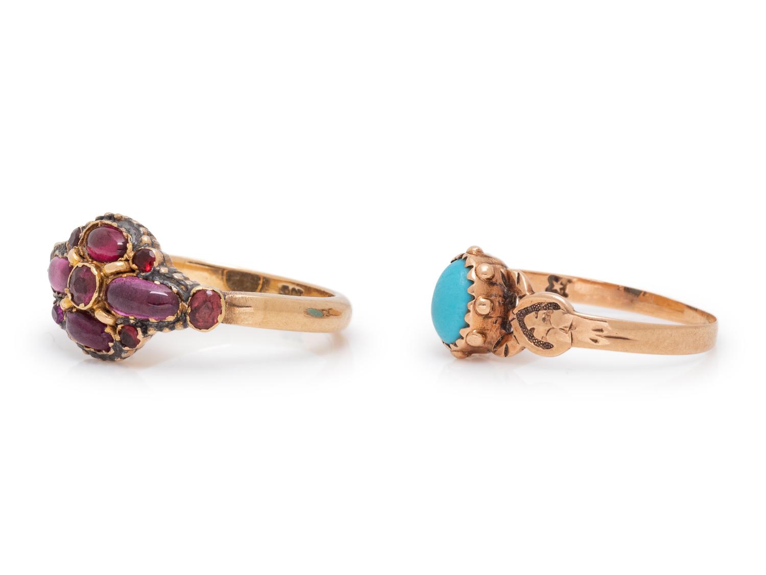 A Collection of Victorian Gold and Gemstone Rings,