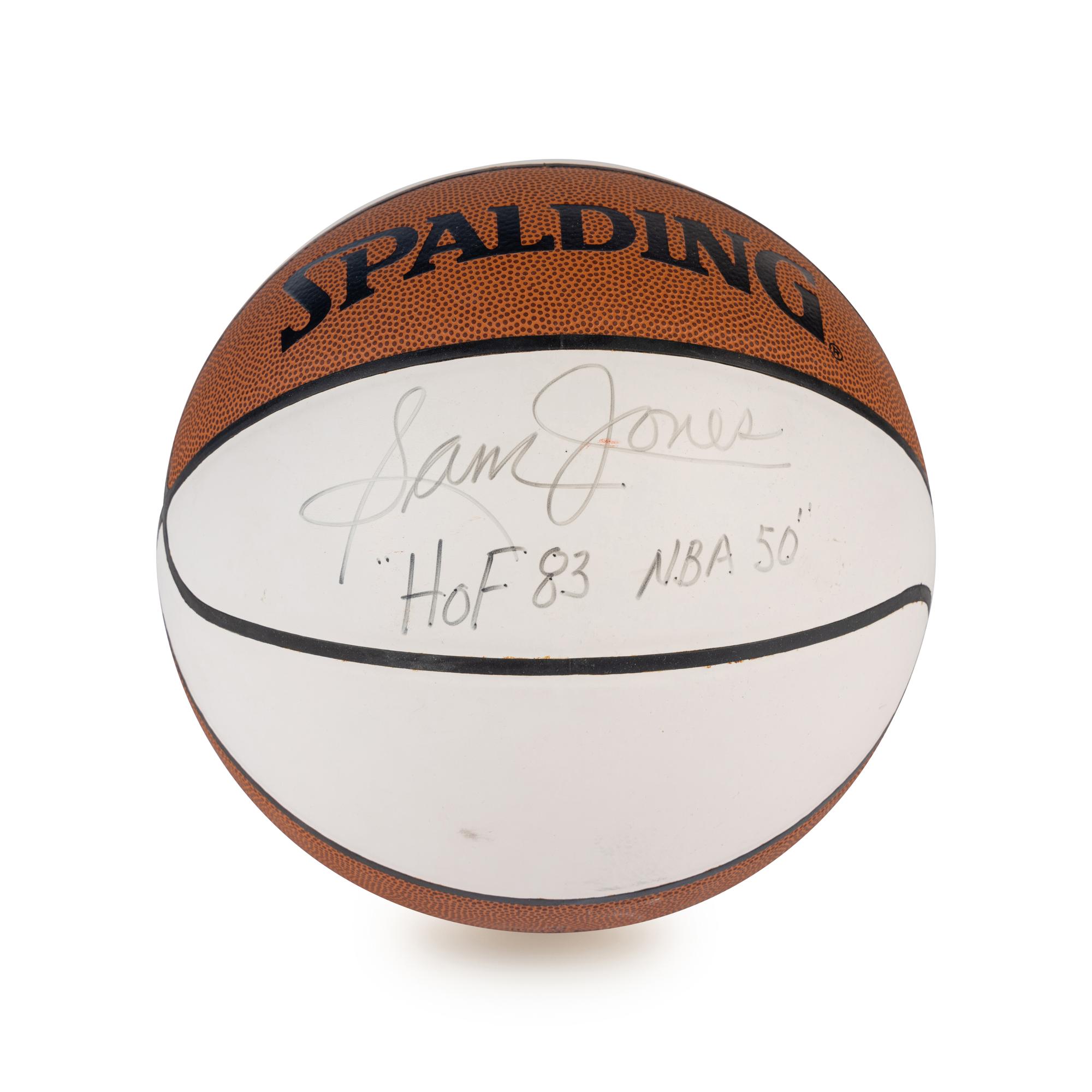 A Group of Basketball Hall of Fame Signed Autograph Items Including Jerry West, Oscar Robertson and Sam Jones