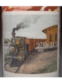 An Impressive Masterwork Andrew Clemens (American, 1857-1894) Labeled Sand Bottle